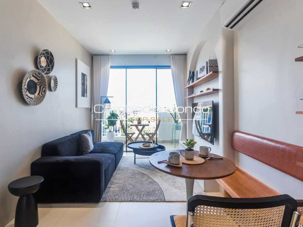 1 Bedroom Rose Apple Square Siem Reap Condo-living area