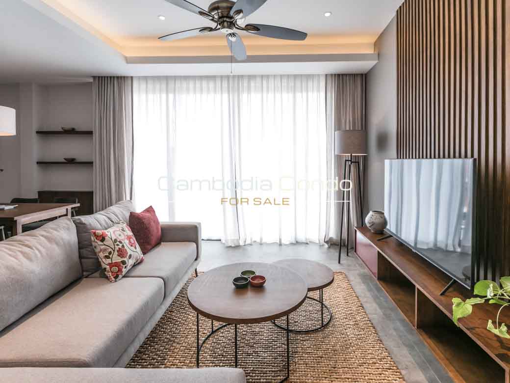 3 Bedroom Duplex Condo at Angkor Grace-living room