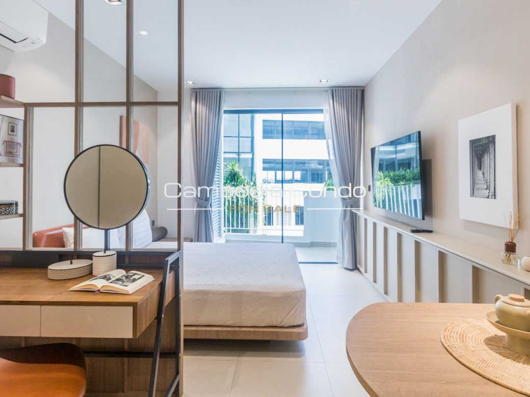 Studio Rose Apple Square Siem Reap Condo-living room