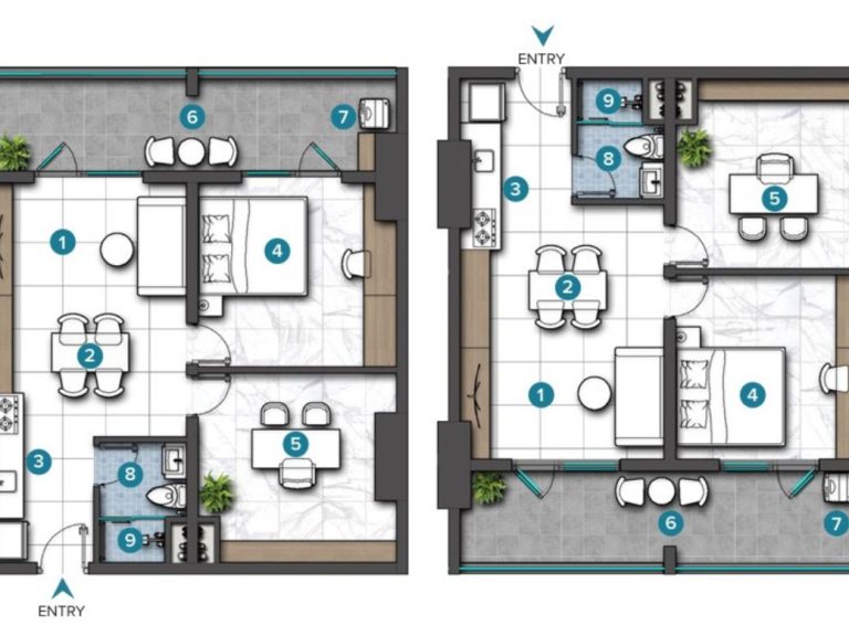 2 Bedroom Condo For Sale at LZ Sea View Residences in Sihanoukville- Floor Plan
