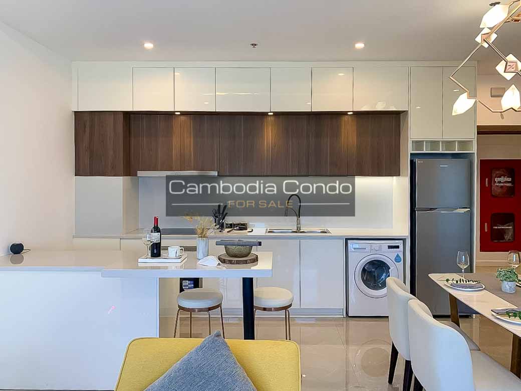 2 Bedroom Condo For Sale at Peninsula in Phnom Penh-Open Kitchen