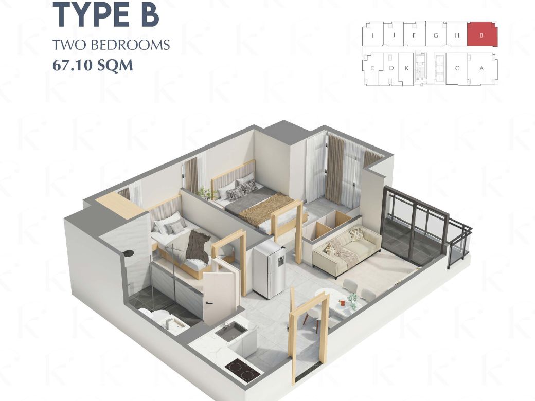 Kingston Royale Condo Type B-Unit plan