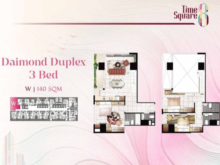 Premier Design - 140 sqm Diamond Duplex 3 Bedroom Condo For Sale at Time Square 8