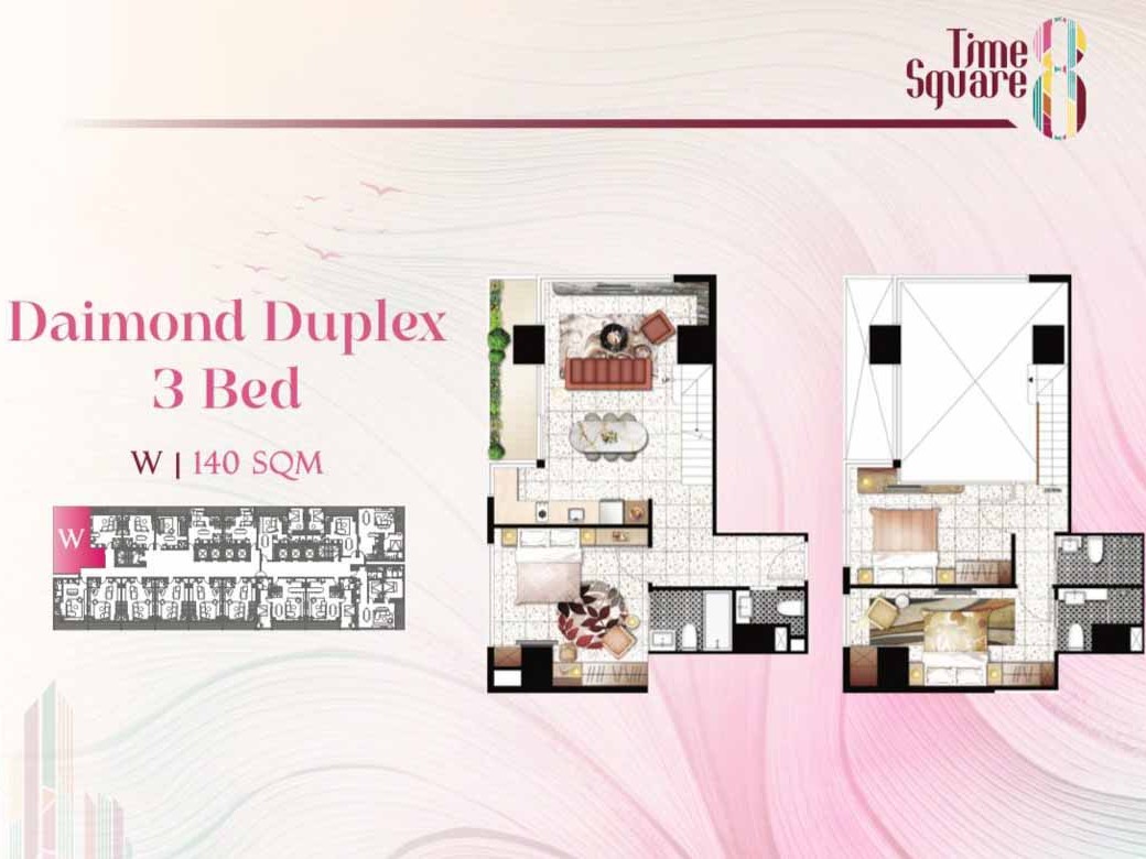 Premier Design - 140 sqm Diamond Duplex 3 Bedroom Condo For Sale at Time Square 8