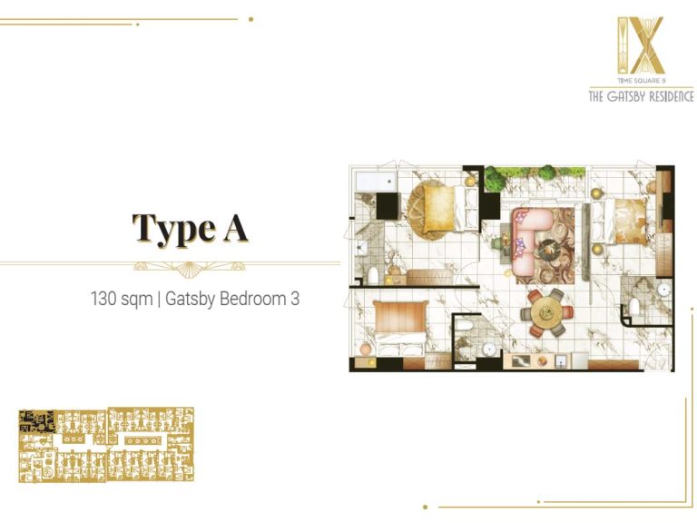 3 Bedroom Condo at The Gatsby Residence - Time Square 9 BKK1