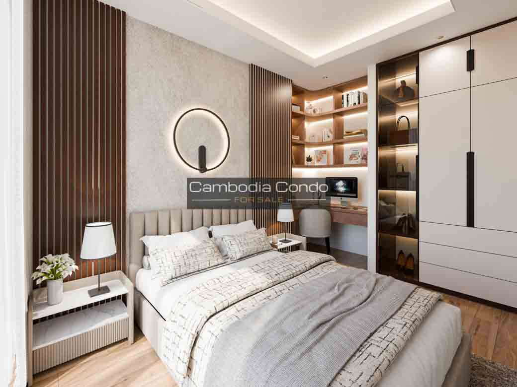 Bedroom Type D, K G.A.T.O Tower BKK1, Phnom Penh - Cambodia Condo For Sale